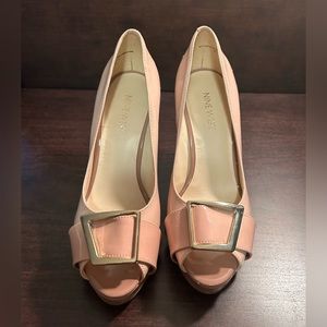 Nine West Pink Peep Toe Pumps, Size 5.5